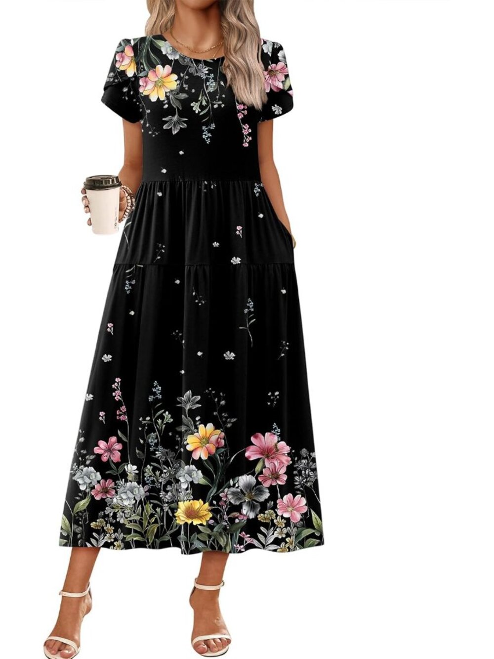 Summer Dresses for Women 2026 Maxi Bohemian Short Sleeve Long Dress